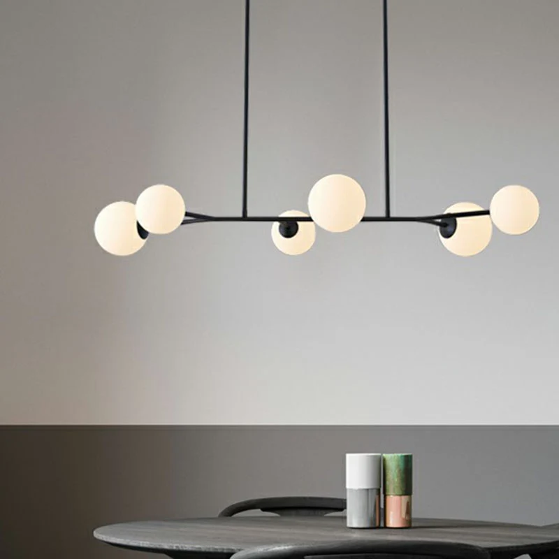 Moleculaire eilandplafondlamp Eenvoud Opaalglas Eetkamer Ophanglamp