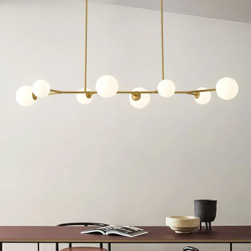 Moleculaire eilandplafondlamp Eenvoud Opaalglas Eetkamer Ophanglamp