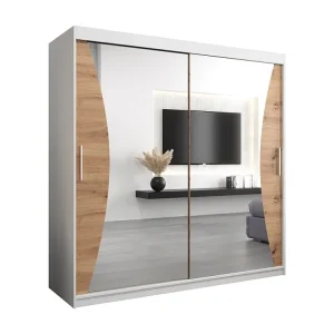MONACO KLEDINGKAST MET SCHUIFDEUREN 200/200/62 2 deuren (wit/artisan)