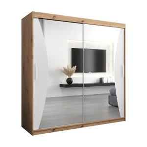 MONACO KLEDINGKAST MET SCHUIFDEUREN 200/200/62 2 deuren (artisan/wit)