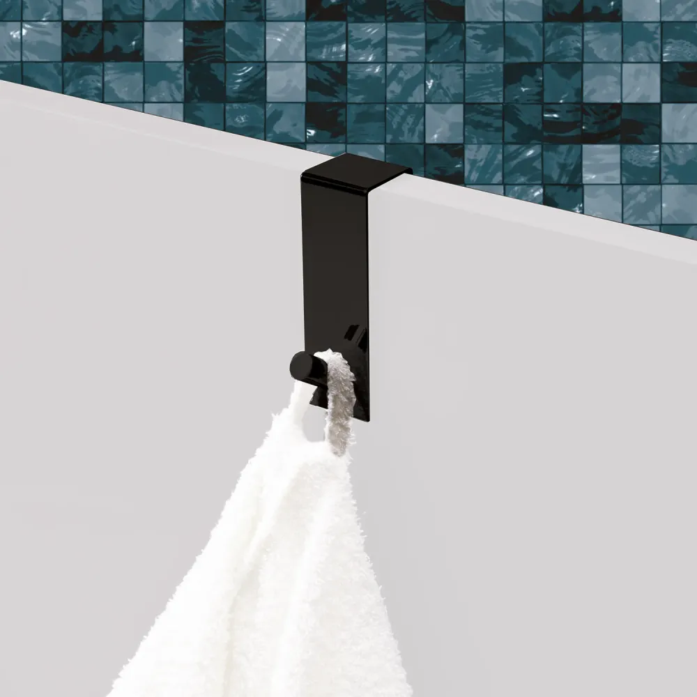 Morgana single overdoor coat hook 40 mm - Matte Zwart