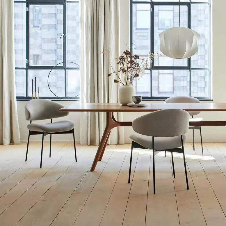 Natural Solid Wood Dining Table Eigentijds Rectangular Furniture Double Pedestal Home 55