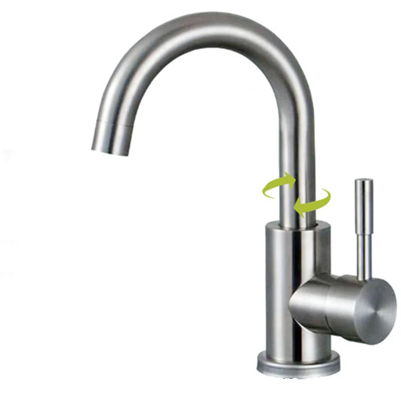 Niet-roestend Steel Kitchen Faucet Single Handle Gooseneck Faucet