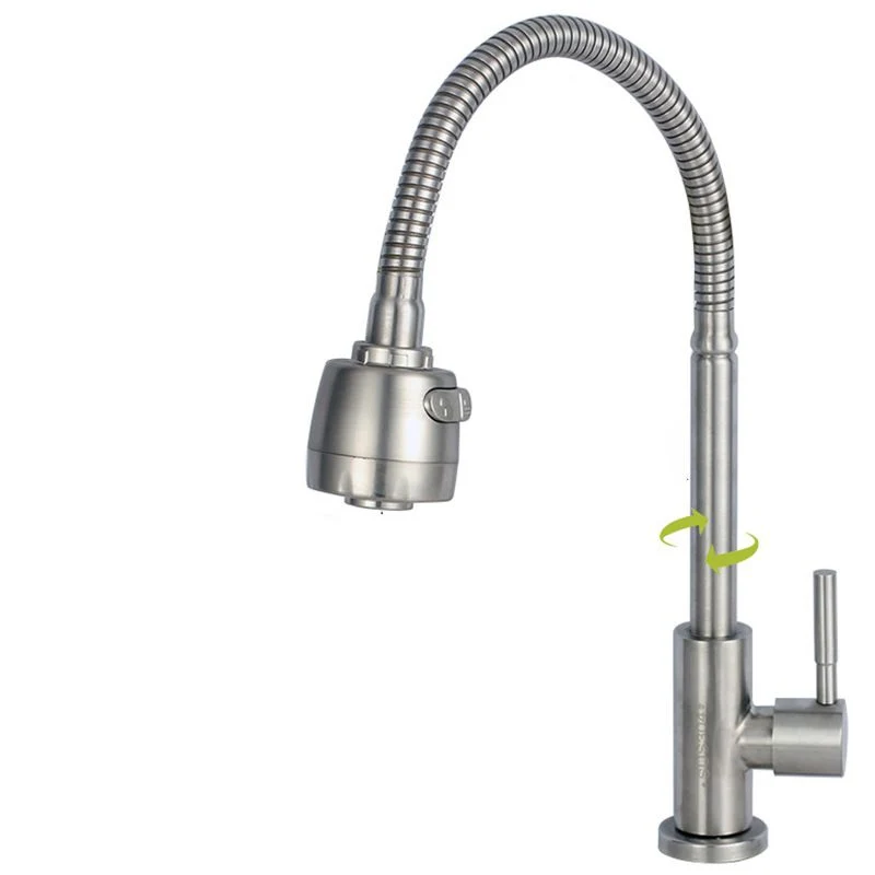 Niet-roestend Steel Kitchen Faucet Single Handle Gooseneck Faucet