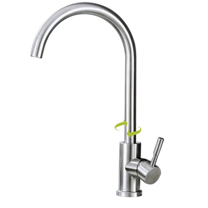 Niet-roestend Steel Kitchen Faucet Single Handle Gooseneck Faucet