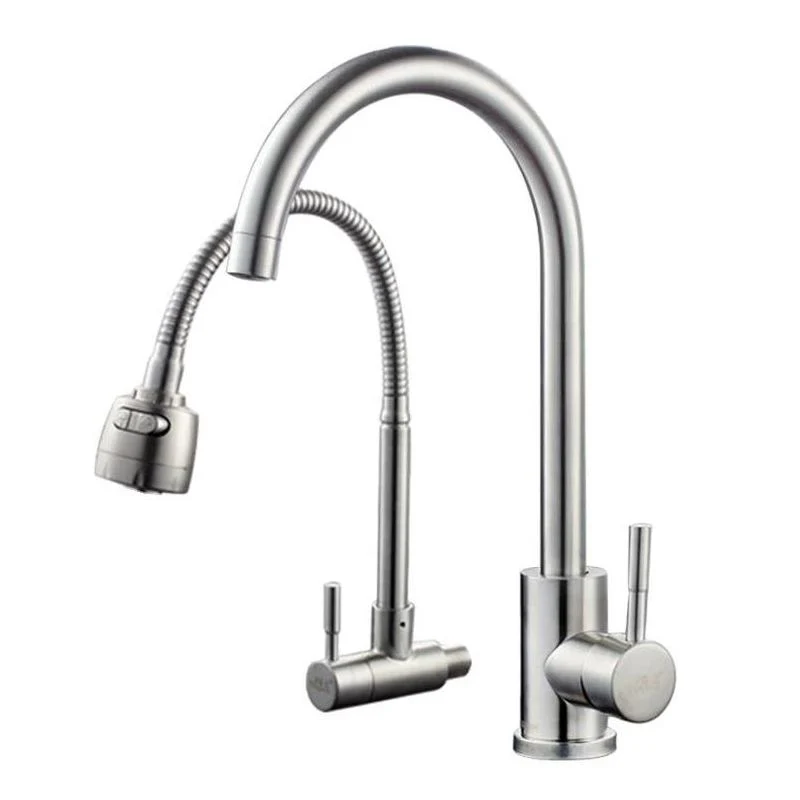 Niet-roestend Steel Kitchen Faucet Single Handle Gooseneck Faucet