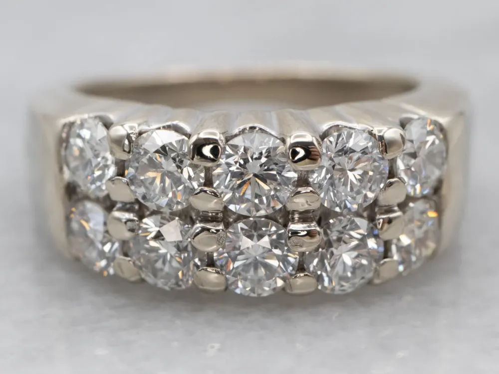 Nostalgisch Double Row Diamond Band