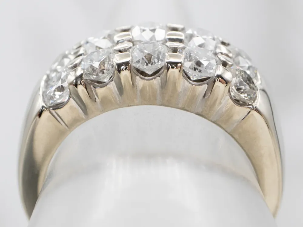 Nostalgisch Double Row Diamond Band