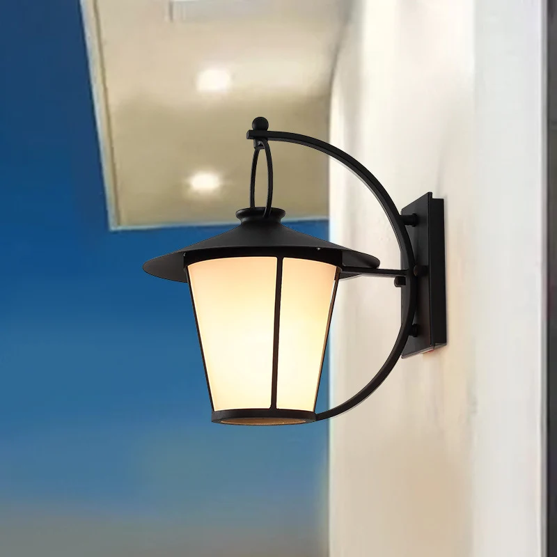 One Bulb Opal Glass Sconce Light Vintage Royal Koolzwart Cone/Cylinder Outdoor Wall Lamp Black