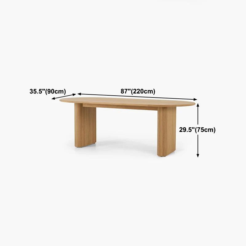 Oval Solid Wood Dining Table Simplicity Duo Pedestal Table Dining Room 47