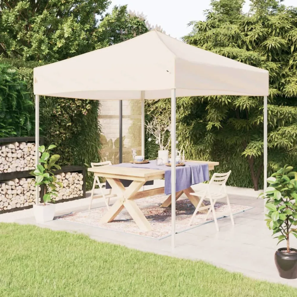 Partytent inklapbaar 2x2 m crèmekleurig
