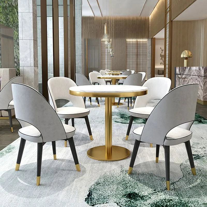 Pedestal Glam Style Dining Table Two-Color Fixed Table Sintered Stone 23