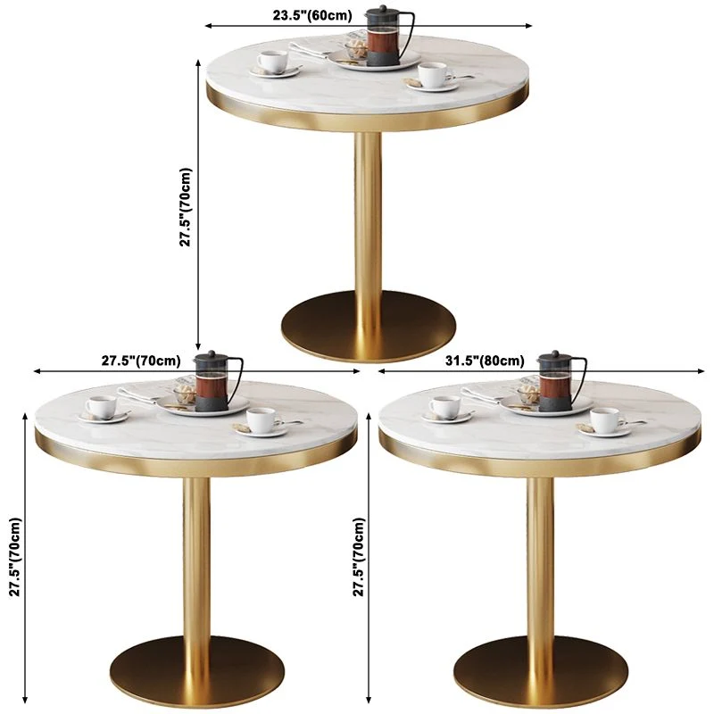 Pedestal Glam Style Dining Table Two-Color Fixed Table Sintered Stone 23
