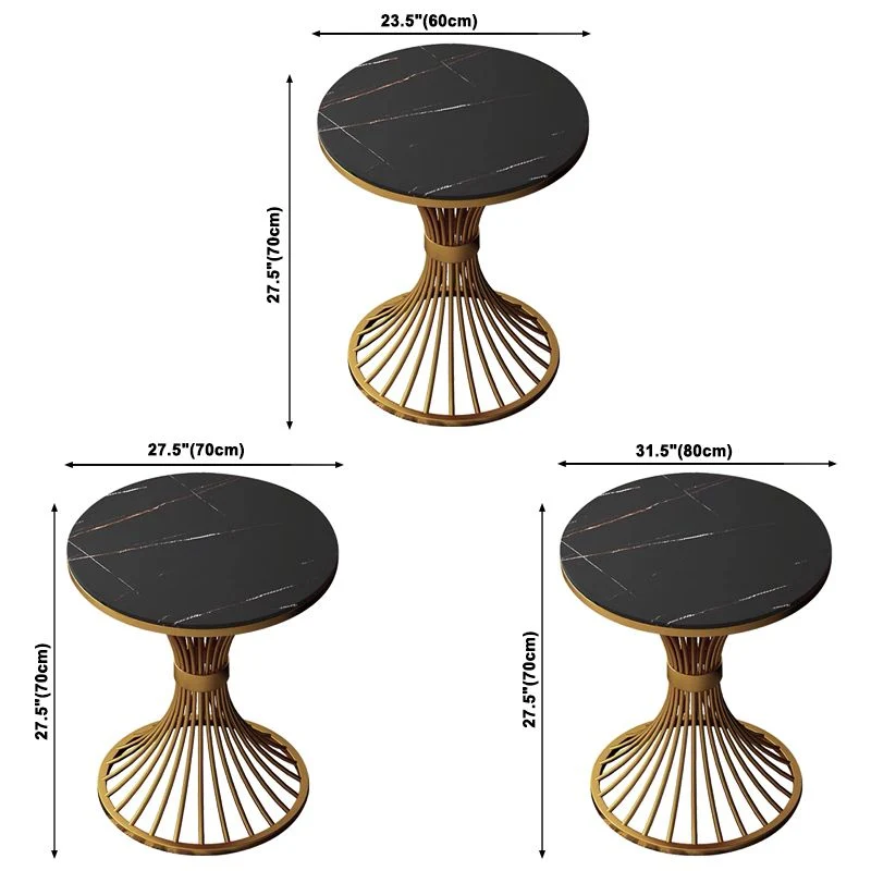 Pedestal Glam Style Dining Table Two-Color Fixed Table Sintered Stone 23