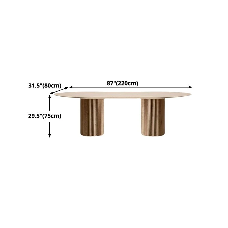 Pinewood Solid Wood Dining Table Contemporain Wood Color Double Pedestal Table Dining Room 55