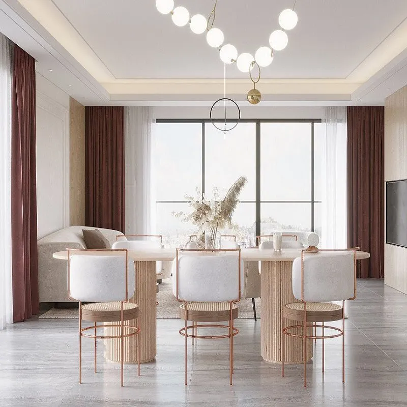 Pinewood Solid Wood Dining Table Contemporain Wood Color Double Pedestal Table Dining Room 55
