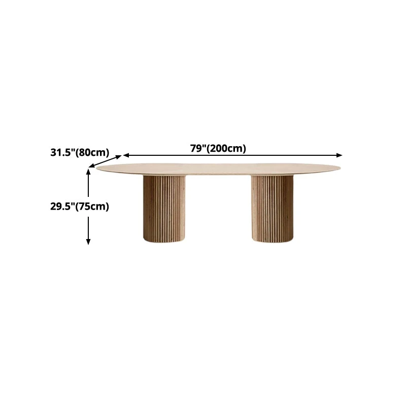 Pinewood Solid Wood Dining Table Contemporain Wood Color Double Pedestal Table Dining Room 55