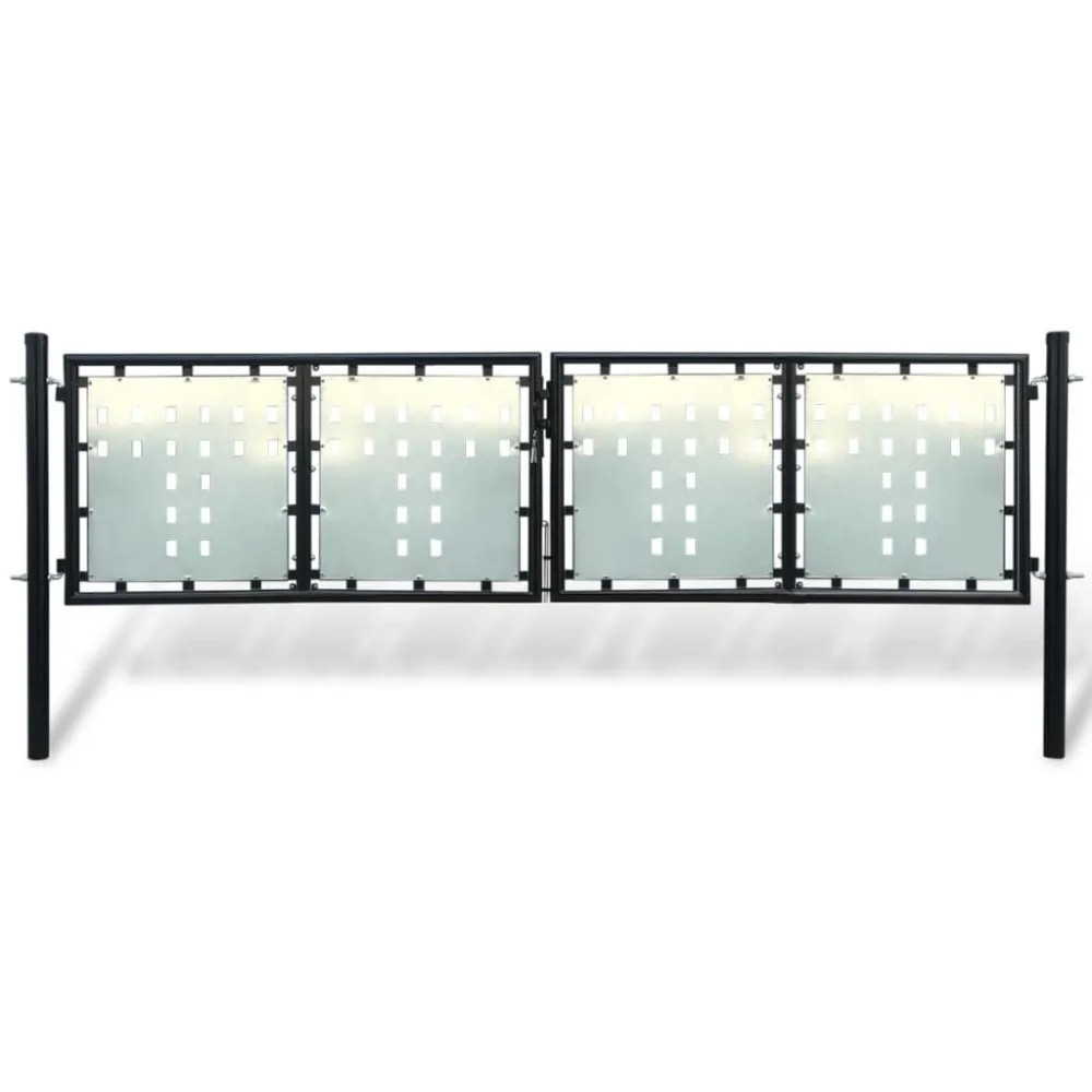 Poort enkel 300x125 cm zwart