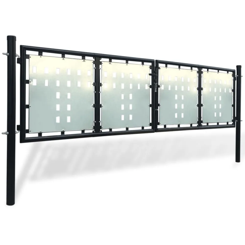 Poort enkel 300x125 cm zwart