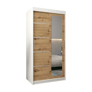 PROMO V2 KLEDINGKAST MET SCHUIFDEUREN 200/100/62 2 deuren (wit/artisan)