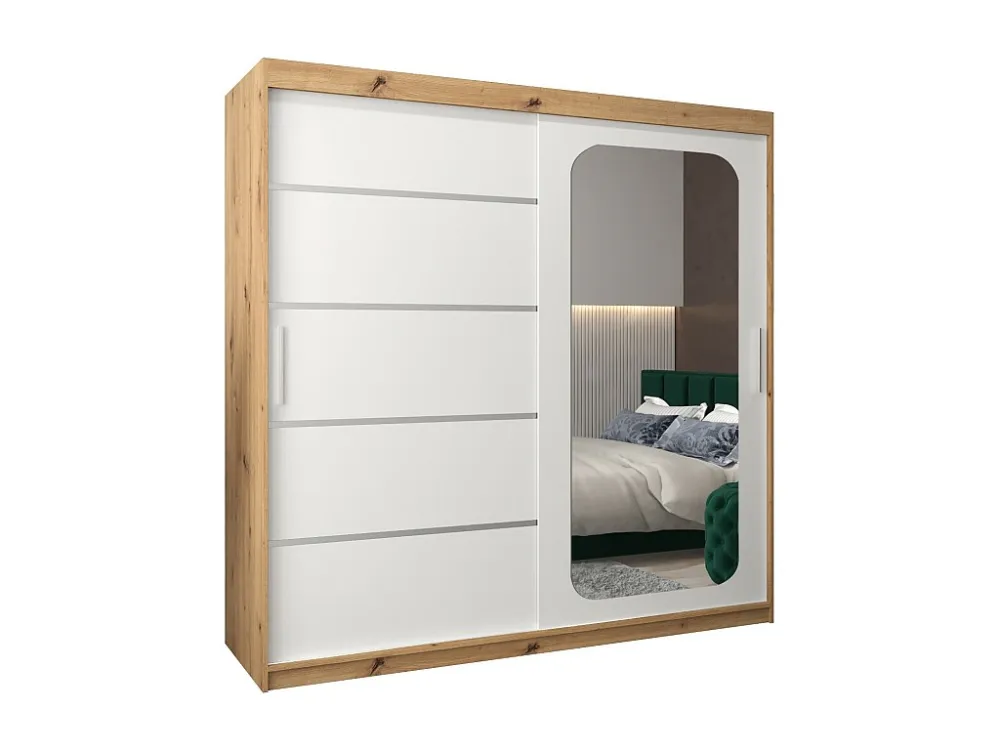 PROMO V2 KLEDINGKAST MET SCHUIFDEUREN 200/200/62 2 deuren (artisan/wit)