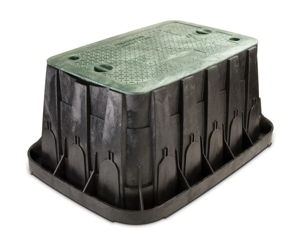Rain Bird - Super Jumbo Valve Box - Koolzwart Body Green Lid + 2 Locks