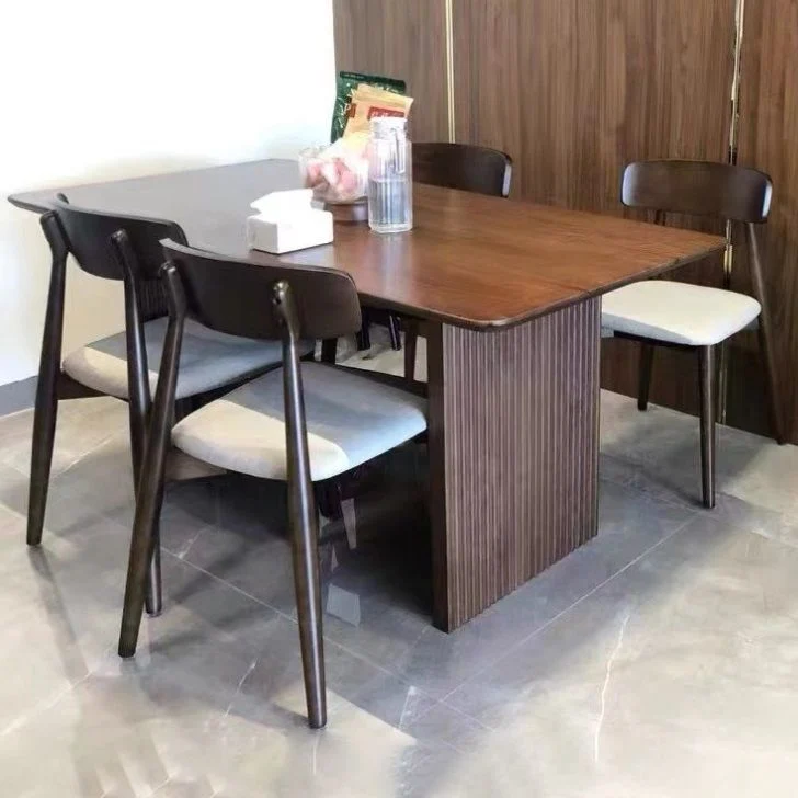 Rectangle Casual Dining Table Wood Color Duo Pedestal Solid Wood 55
