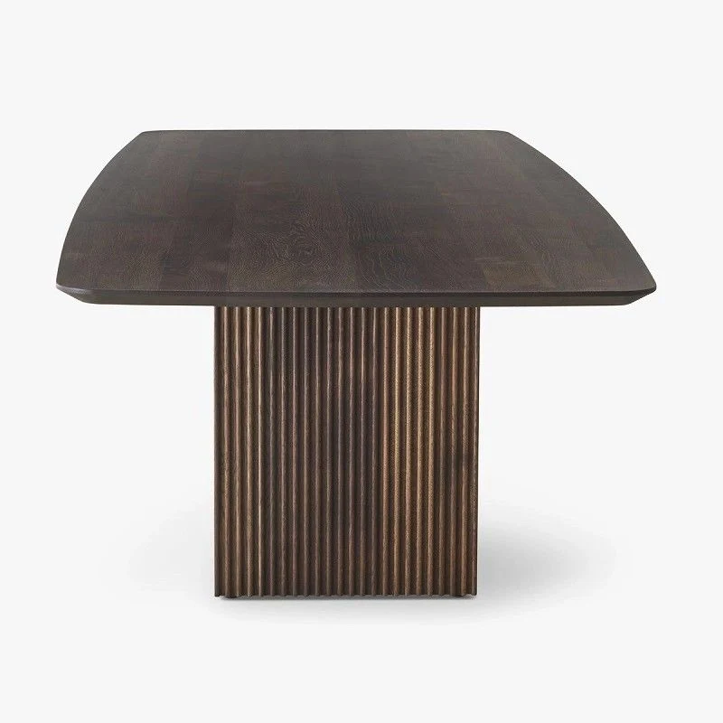 Rectangle Casual Dining Table Wood Color Double Pedestal Stevig Wood 55