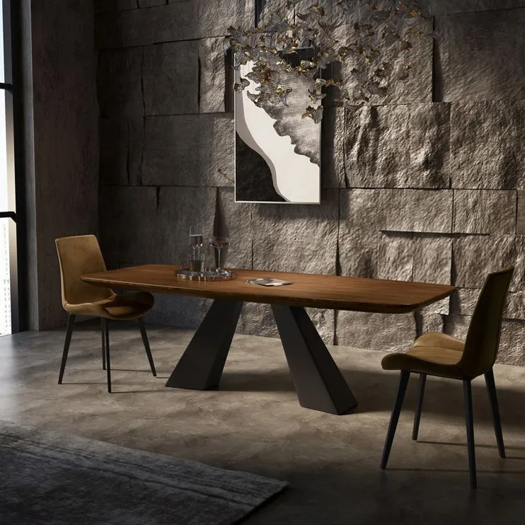 Rectangle Dining Table Industrial Style Tweeling Pedestal Base Table Dining Room 55