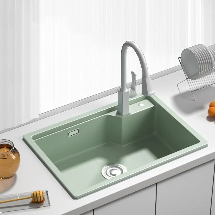 Rectangle Quartz Kitchen Sink Peppermint Olijfgroen Single Bowl Sink 24l