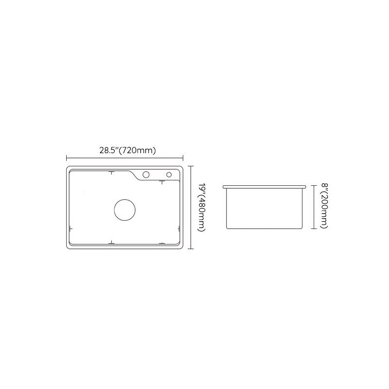 Rectangle Quartz Kitchen Sink Peppermint Olijfgroen Single Bowl Sink 24l
