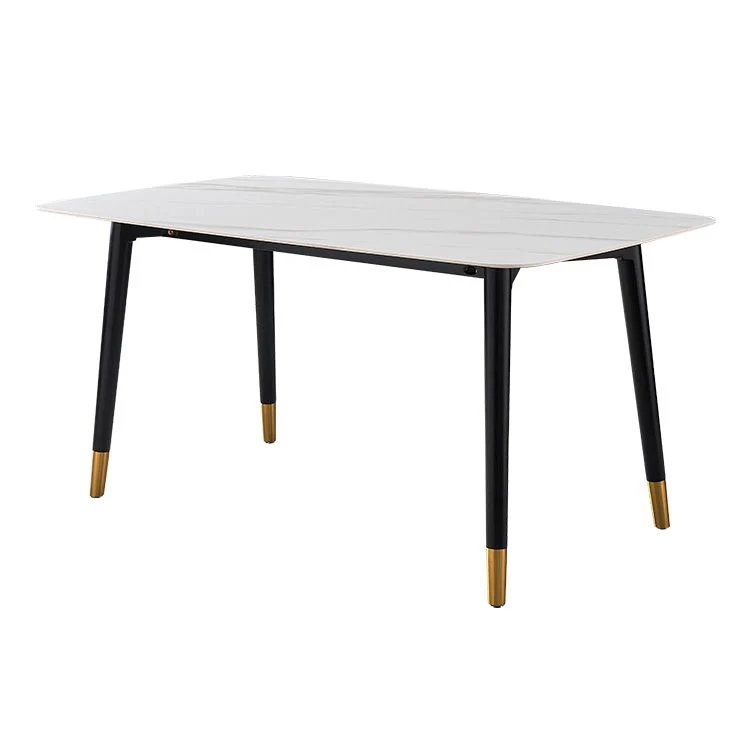 Rectangle Shape Luxueus Dining Table Two-Color Fixed Table Sintered Stone 47