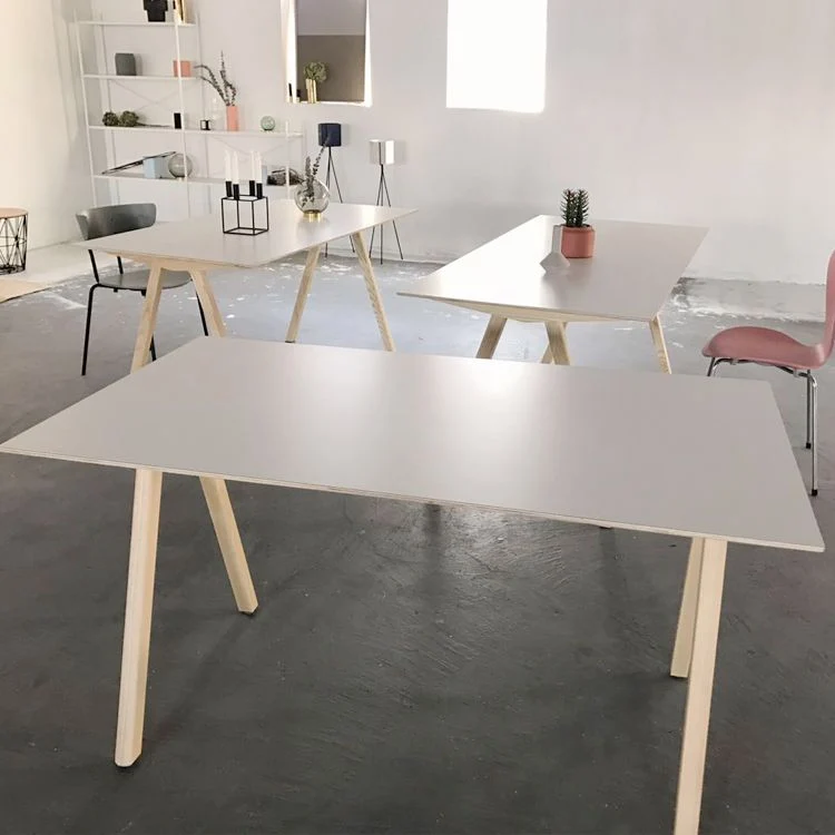 Rectangle Sober Dining Table Two-Color Fixed Table Solid Wood 55