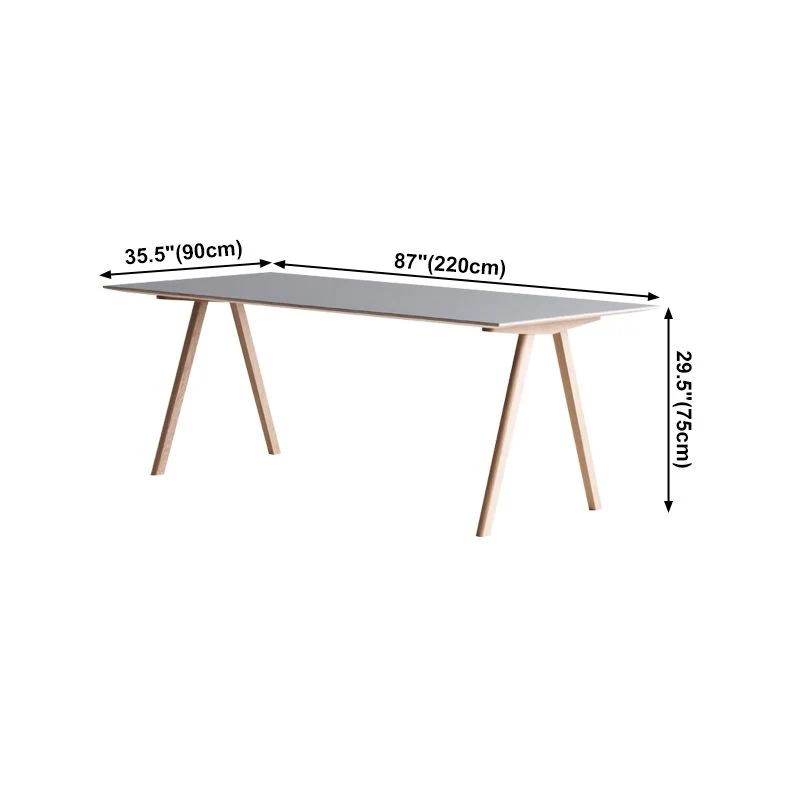 Rectangle Sober Dining Table Two-Color Fixed Table Solid Wood 55