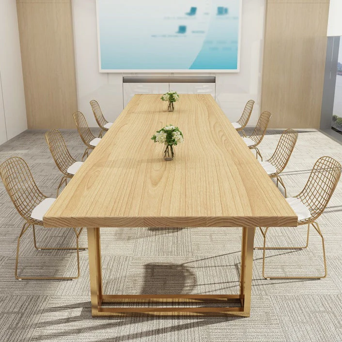 Rectangle Solid Pinewood Taupe Tone Dining Table Simplicity Double Pedestal Table Dining Room 47