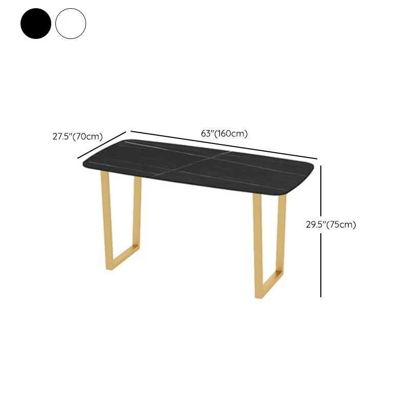 Rectangle Tweevoudig Pedestal Dining Table Glam Stone Table Milk Tea Shop 23