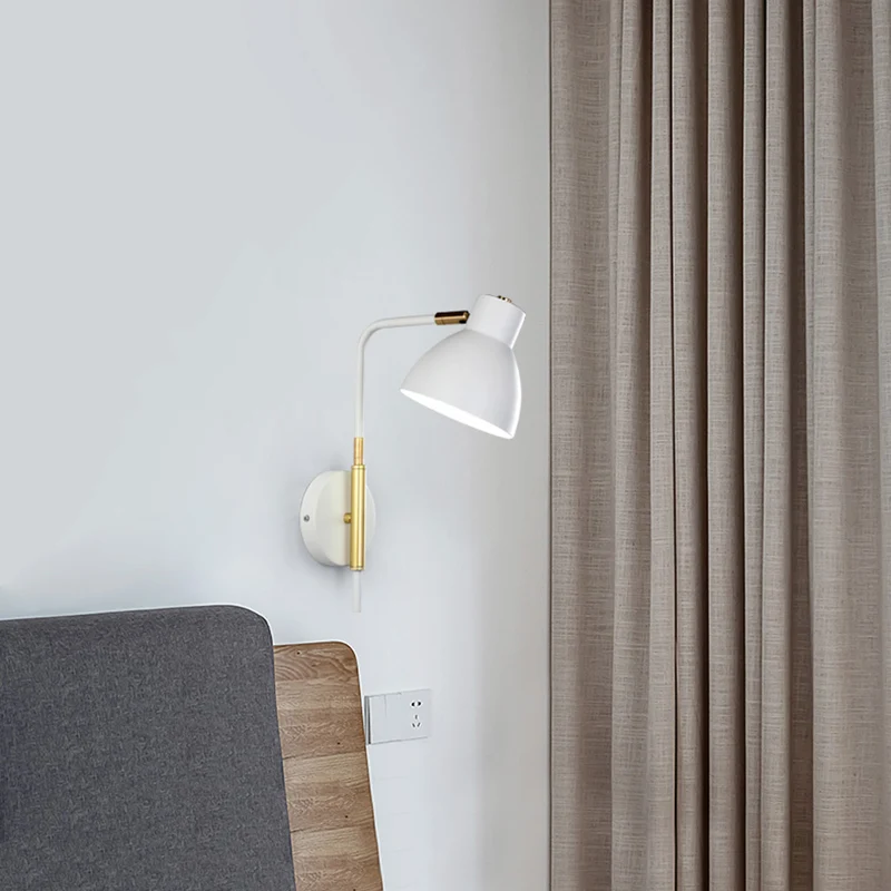 Rectangular Armed Wall Mounted Light Dome Shade Strak Metal 1 Light Sconce Light Grey/White/Green, 5.5" W Grey