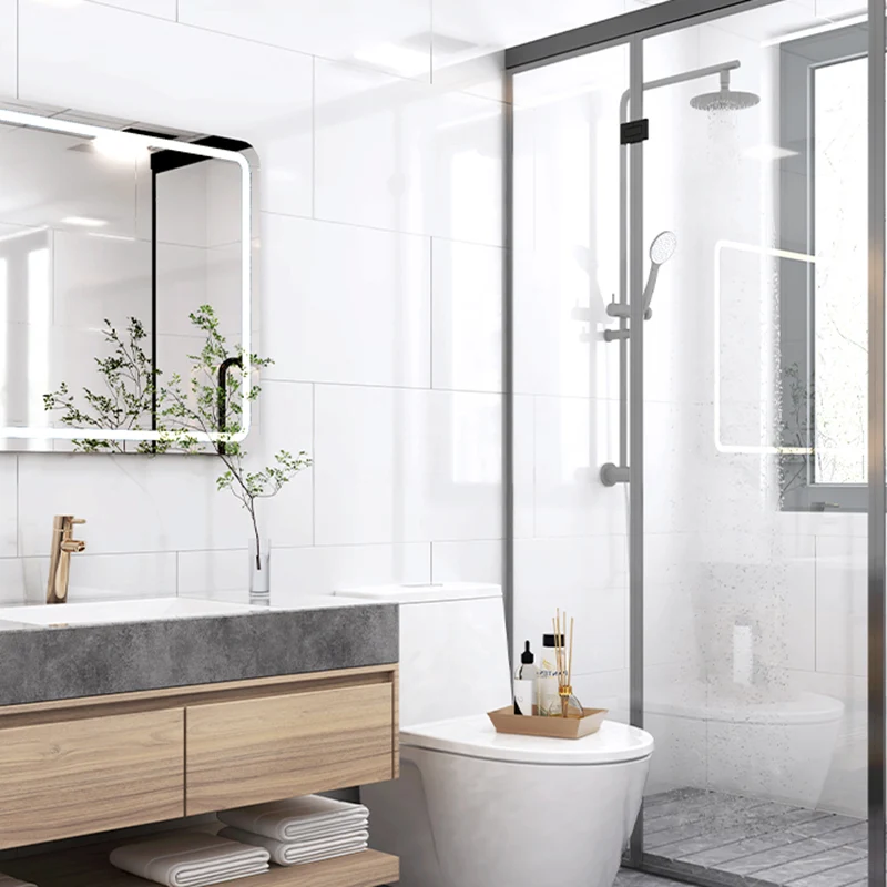 Rectangular Marbling Peel & Stick Tile Stain Resistant Enkel Tile Bathroom Backsplash Grey