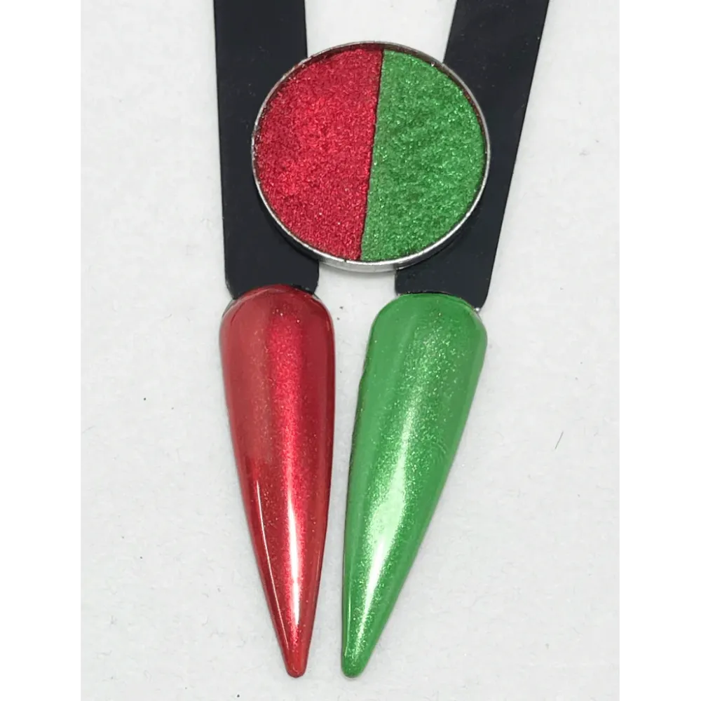 Red/Green Duo Pressed Metaalglans Powder