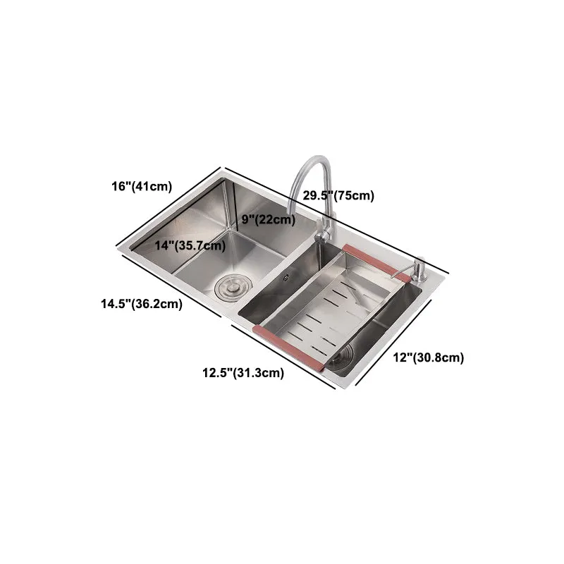 Roestvast Steel Contemporary Sink Kitchen Double Drop- Kitchen Sink 30l