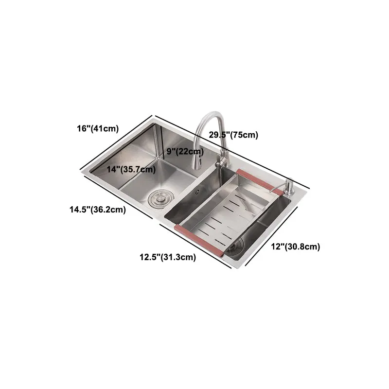 Roestvast Steel Contemporary Sink Kitchen Double Drop- Kitchen Sink 30l