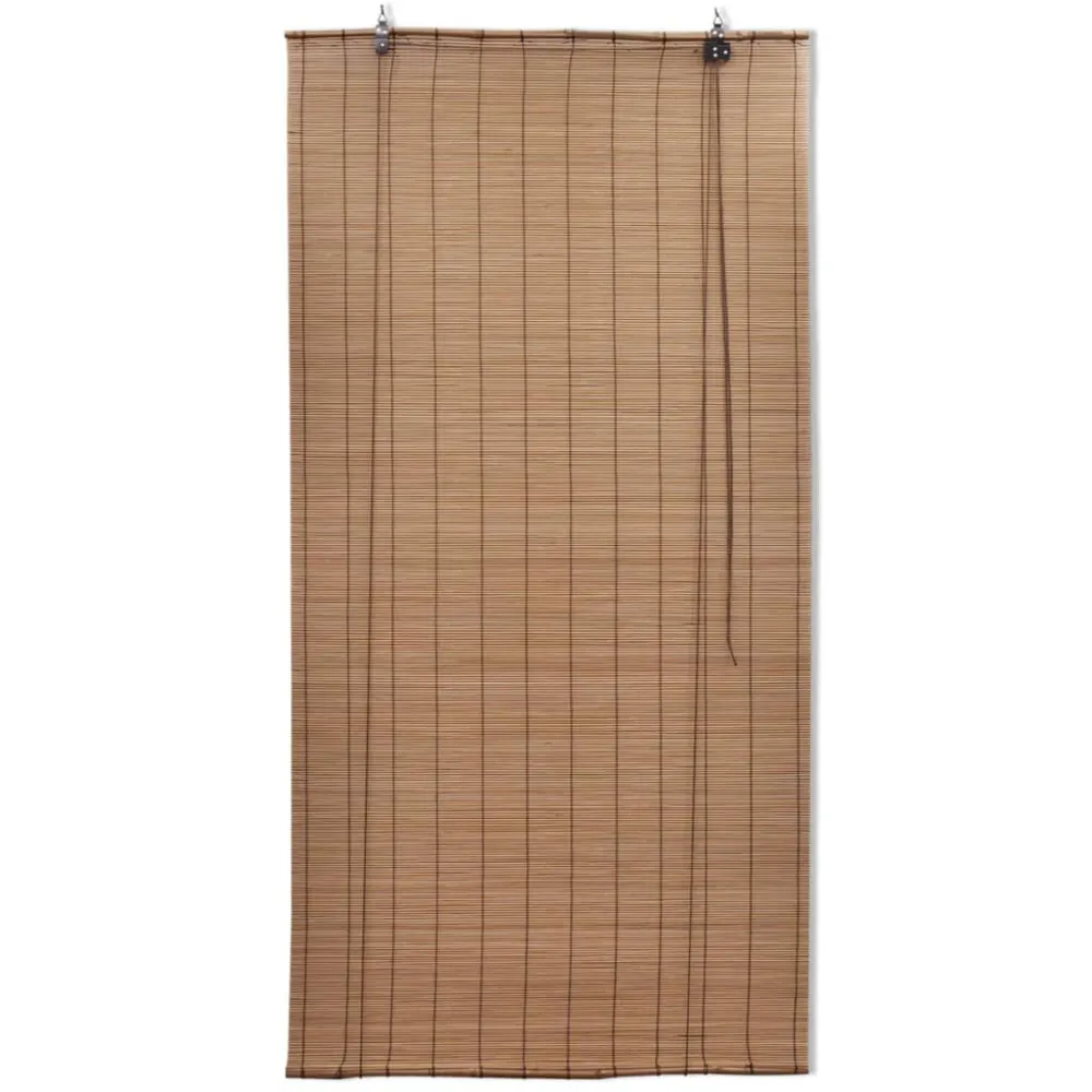 Rolgordijnen 2 st 100x160 cm bamboe bruin