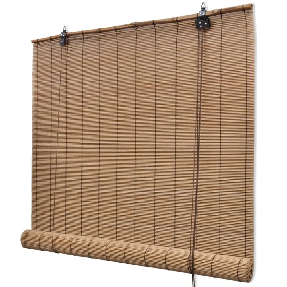 Rolgordijnen 2 st 100x160 cm bamboe bruin