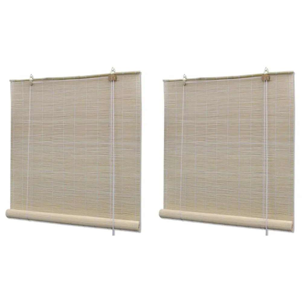 Rolgordijnen 2 st 120x160 cm bamboe ongedwongen