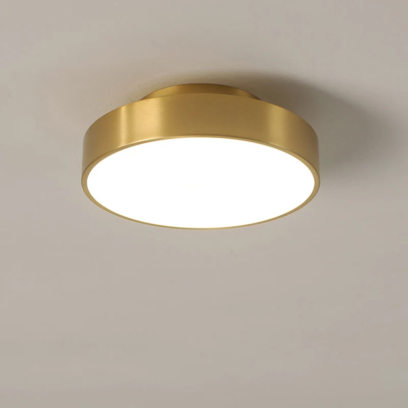 Ronde gangpad semi-inbouw plafondarmatuur Metaal 1 kop Louter inbouwlicht messing