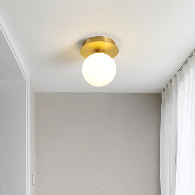 Ronde gangpad semi-inbouw plafondarmatuur Metaal 1 kop Zonder meer inbouwlicht messing