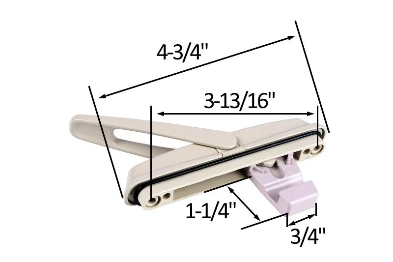 Roto Hardware Almond 1-1/4" Hook Single-Point Lock Handle