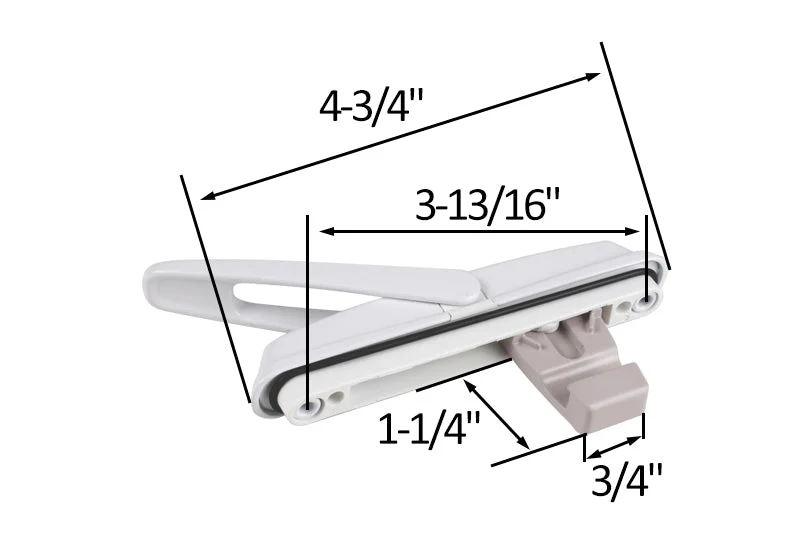 Roto Hardware Wit 1-1/4" Hook Single-Point Lock Handle