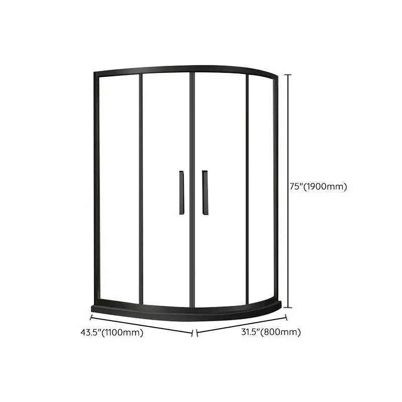Round Double Sliding Shower Enclosure Corner Tempered Glaswerk Shower Enclosure 31