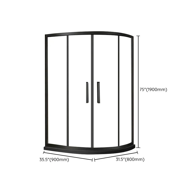Round Double Sliding Shower Enclosure Corner Tempered Glaswerk Shower Enclosure 31
